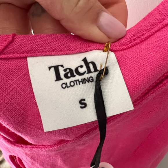Tach hot pink linen dress BNWT - Picture 5 of 7